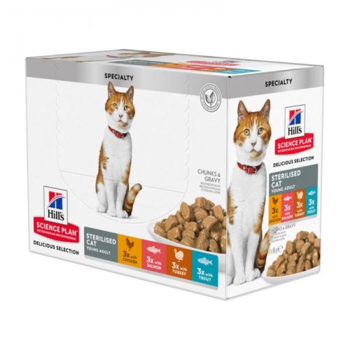 Pâtée YOUNG ADULT STERILISED PACK MIXTE Chat 12x85g - Science Plan