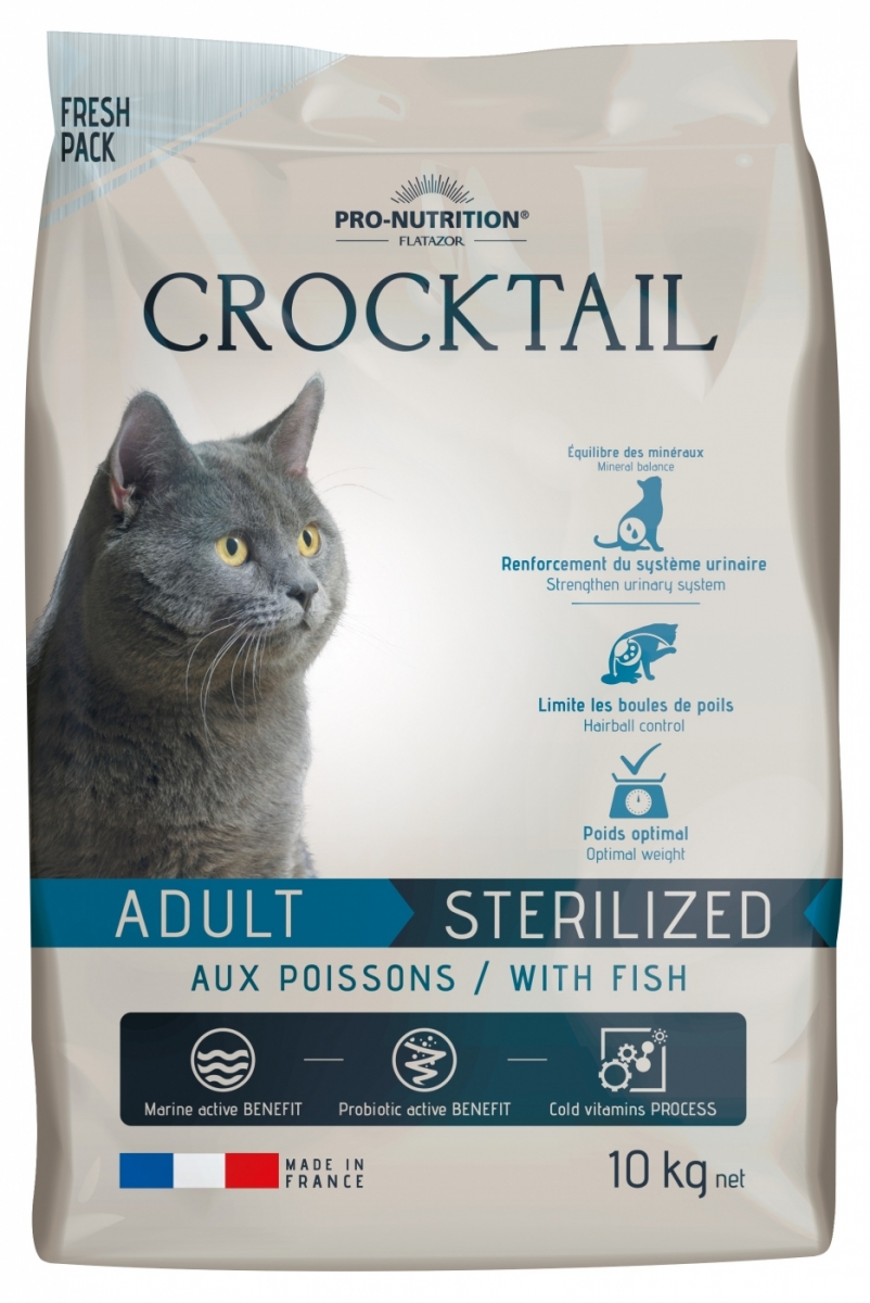 Croq Crocktail chat adulte sterilise Poissons