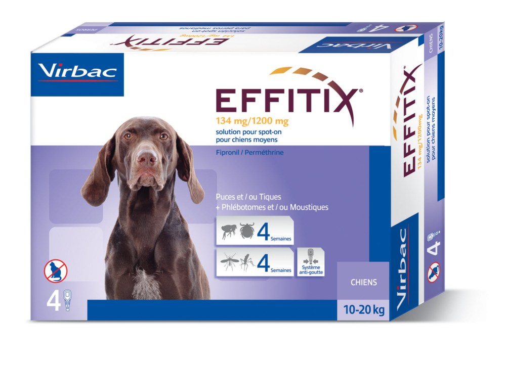 Effitix Spot-on 134 mg/1200 mg Moyen chien