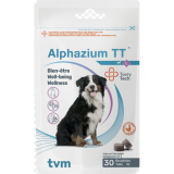 TVM Alphazium TT - L sont des compléments alimentaire sous forme de bouchées appétences pour chiens et chats utilisé lors de situations stressantes ou changement d'environnement. Utilisation : Chiens (plus de 20 kg) Situations de stress/changement d'environnement